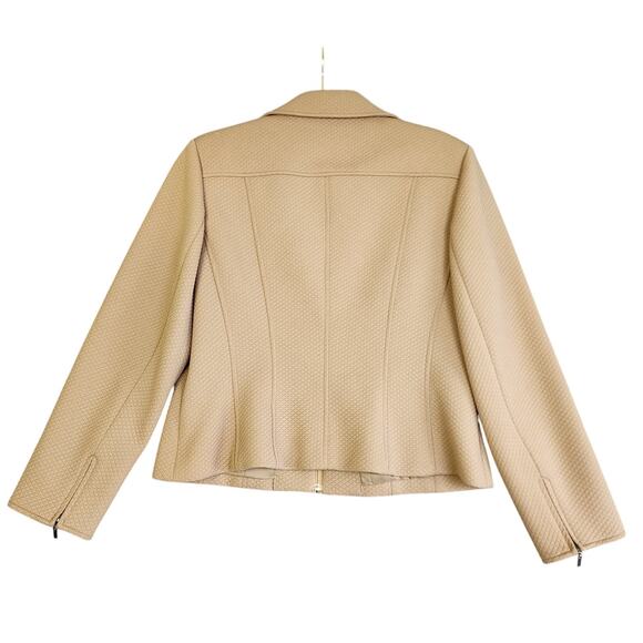 Talbots Womens Vintage Quilted Blazer Jacket Petite Size 14 Tan Workwear Career - Picture 5 of 12